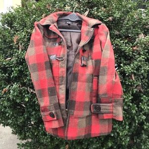 Plaid jacket with removable hood!